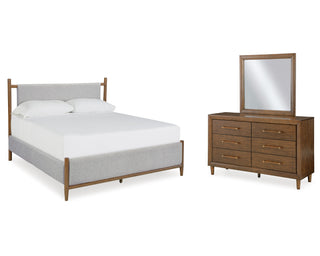 Lyncott King Upholstered Bed, Dresser and Mirror