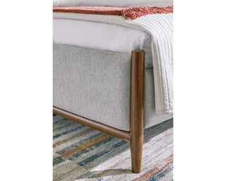 Lyncott Queen Upholstered Bed, Dresser, Mirror and Nightstand