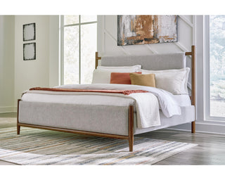 Lyncott Queen Upholstered Bed, Dresser and Mirror