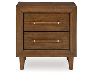 Lyncott Queen Upholstered Bed, Dresser, Mirror and Nightstand
