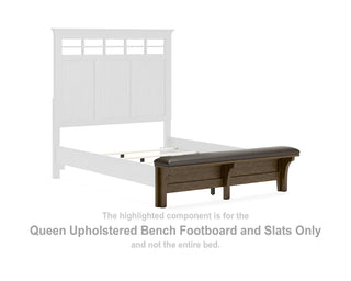 Shawbeck Queen Upholstered Bench Footboard and Slats