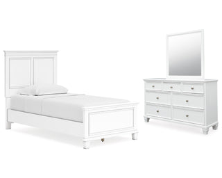 Fortman Twin Panel Bed, Dresser and Mirror