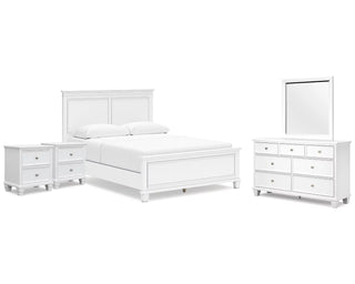 Fortman Queen Panel Bed, Dresser, Mirror and 2 Nightstands