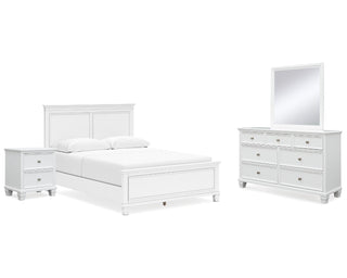 Fortman Queen Panel Bed, Dresser, Mirror and Nightstand