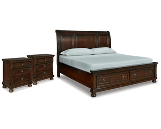 Porter California King Sleigh Bed and 2 Nightstands