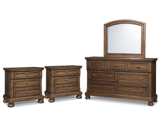 Flynnter Dresser, Mirror and 2 Nightstands