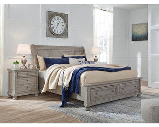 Lettner California King Sleigh Bed with 2 Storage Drawers