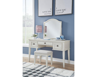 Robbinsdale Mirrored Vanity with Bench