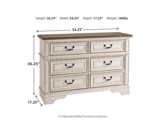 Realyn Queen Upholstered Panel Bed with Storage, Dresser and Nightstand