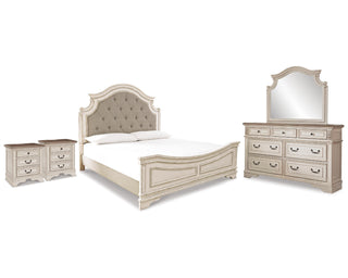 Realyn King Panel Bed, Dresser, Mirror and 2 Nightstands
