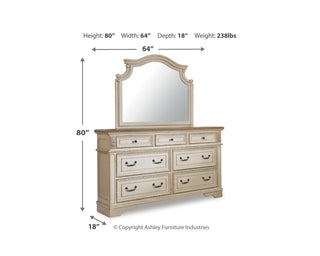 Realyn Queen Storage Bed, Dresser and Mirror