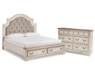Realyn King Panel Storage Bed and Dresser