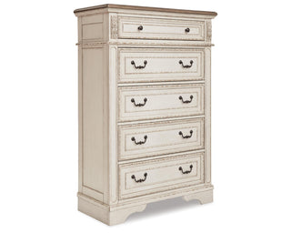 Realyn Queen Upholstered Panel Bed and Chest