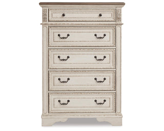 Realyn Queen Upholstered Panel Bed and Chest