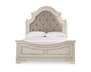Realyn Queen Upholstered Panel Bed and Chest