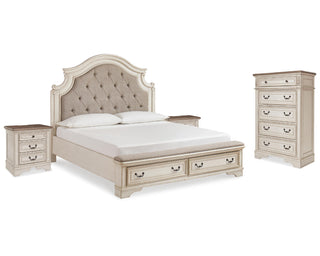 Realyn King Storage Bed, Chest and 2 Nightstands