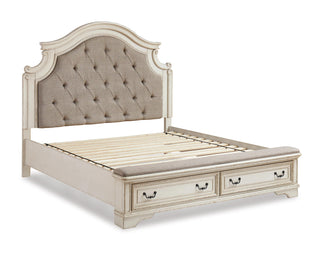 Realyn King Storage Bed, Dresser and Nightstand