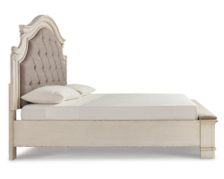 Realyn King Storage Bed, Dresser, Mirror and Nightstand