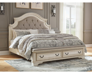Realyn Queen Panel Bed, Dresser, Mirror, Chest and Nightstand