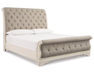 Realyn King Sleigh Bed, Dresser Mirror and Nightstand