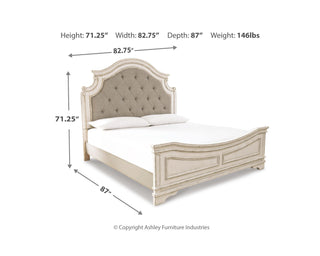 Realyn King Upholstered Panel Bed