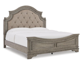 Lodenbay King Upholstered Panel Bed, Dresser, Mirror, Chest and Nightstand