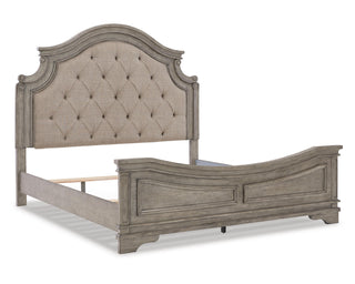 Lodenbay King Upholstered Panel Bed, Dresser, Mirror, and Nightstand