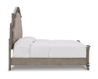 Lodenbay King Upholstered Panel Bed, Dresser, Mirror, Chest and Nightstand