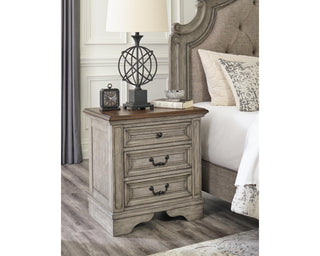 Lodenbay King Upholstered Panel Bed, Dresser, Mirror, and Nightstand