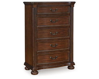 Lavinton King Poster Bed, Dresser, Mirror, Chest and 2 Nightstands