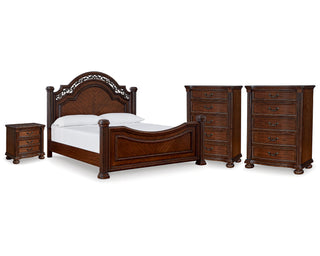 Lavinton King Poster Bed, 2 Chests and Nightstand