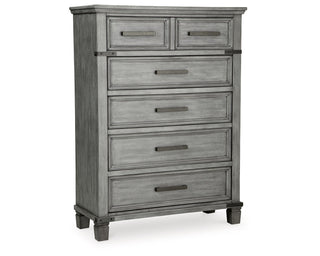 Russelyn King Panel Storage Bed, Dresser, Mirror and Chest