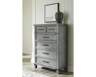 Russelyn King Panel Storage Bed, Dresser, Mirror and Chest