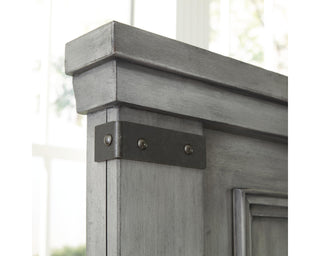 Russelyn California King Panel Storage Bed, Dresser, Mirror and Nightstand