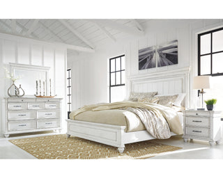 Kanwyn King Panel Bed, Dresser, Mirror and Nightstand