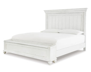 Kanwyn King Panel Bed with Storage, Dresser and Mirror