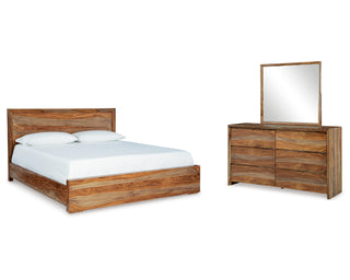 Dressonni King Panel Bed, Dresser and Mirror