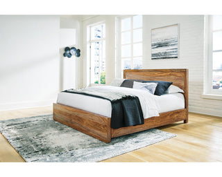 Dressonni California King Panel Bed, Dresser and Mirror