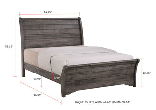 CORALEE QUEEN FOOTBOARD GREY