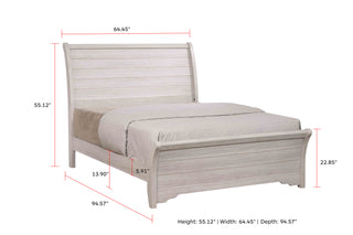 CORALEE QUEEN FOOTBOARD CHALK/GREY