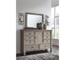Harrastone Queen Panel Bed, Dresser and Mirror