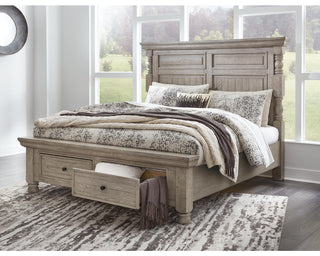 Harrastone Queen Panel Bed, Dresser and Mirror
