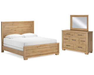 Galliden King Panel Bed, Dresser and Mirror