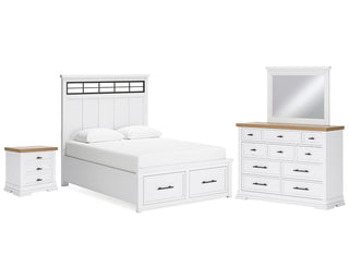 Ashbryn Queen Storage Bed, Dresser, Mirror and Nightstand
