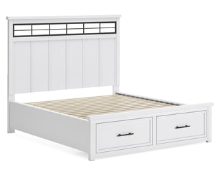 Ashbryn California King Panel Storage Bed, Dresser and Mirror