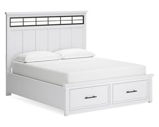 Ashbryn California King Panel Storage Bed, Dresser and Mirror