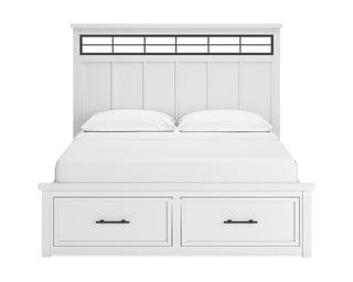 Ashbryn California King Panel Storage Bed, Dresser and Mirror