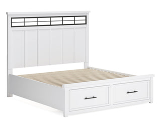 Ashbryn King Panel Storage Bed, Dresser, Mirror and Nightstand