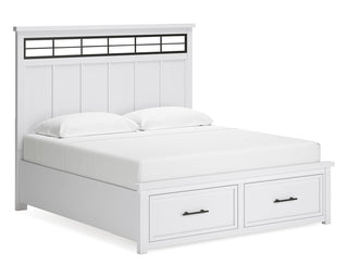 Ashbryn King Panel Storage Bed, Dresser, Mirror and Nightstand