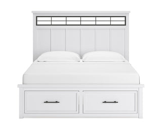 Ashbryn King Panel Storage Bed, Dresser, Mirror and Nightstand